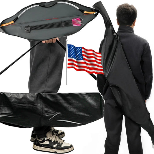 Recurve Bow Bag Traditional Soft Leather 60inch Carry Case for Hunting Shooting Target Practice Outdoor Sports