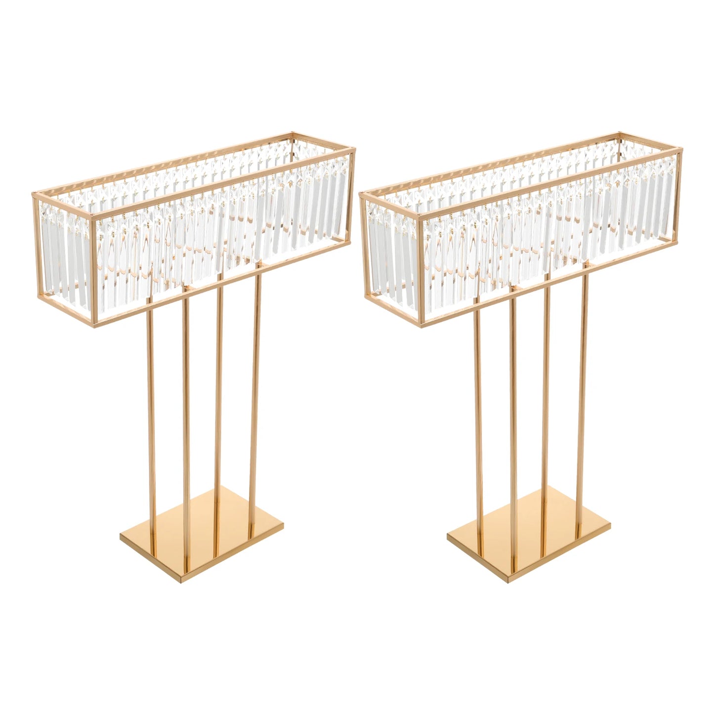 Crystal Flower Stand With Iron Frame For Wedding Centerpiece Display