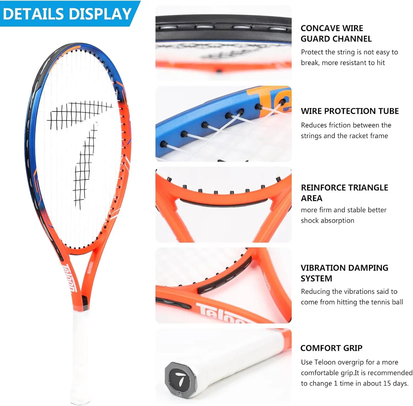 Youth Tennis Racket For Kids Beginner Training Sport Equipment Gear