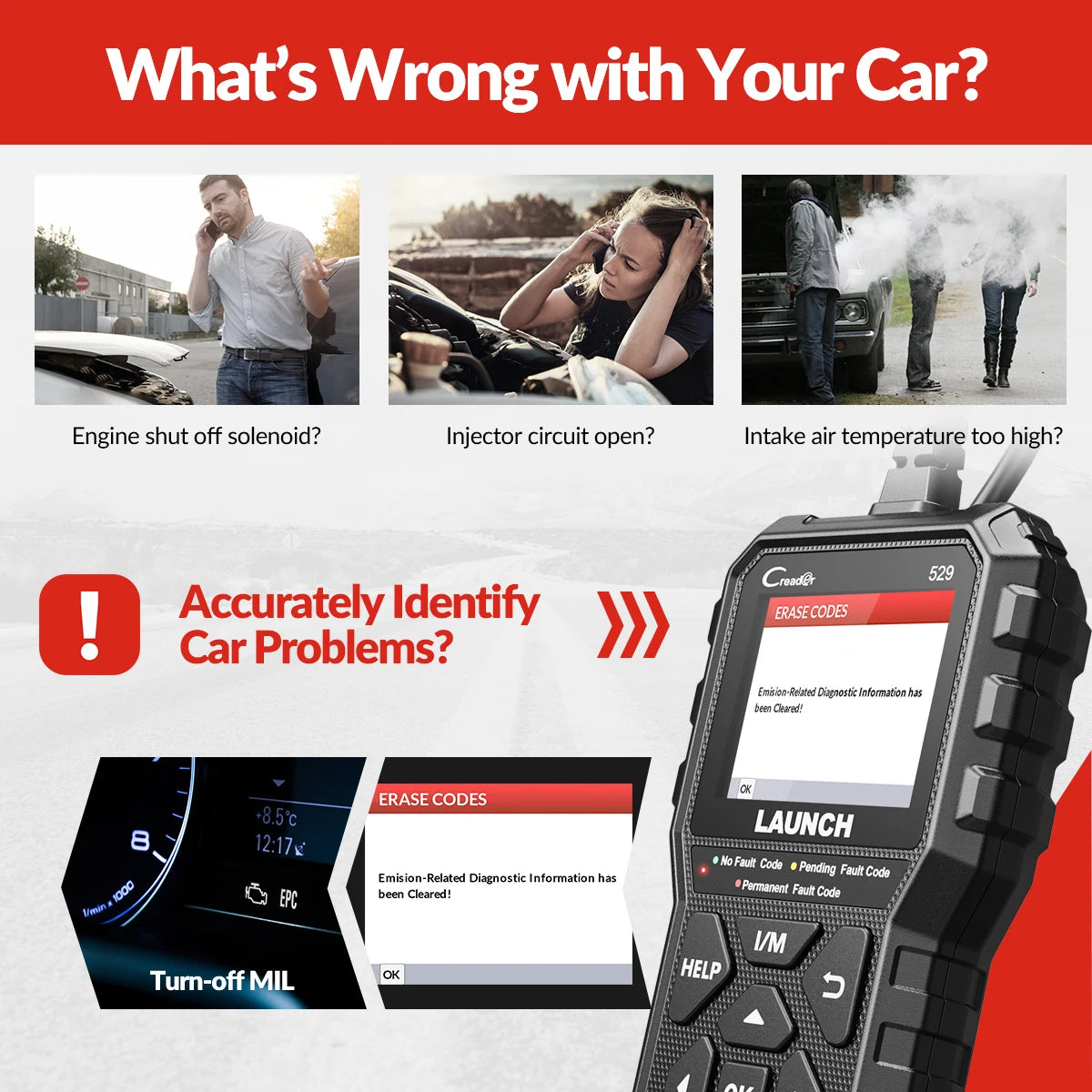 Launch Creader CR529 OBD2 Auto Diagnostic Code Reader
