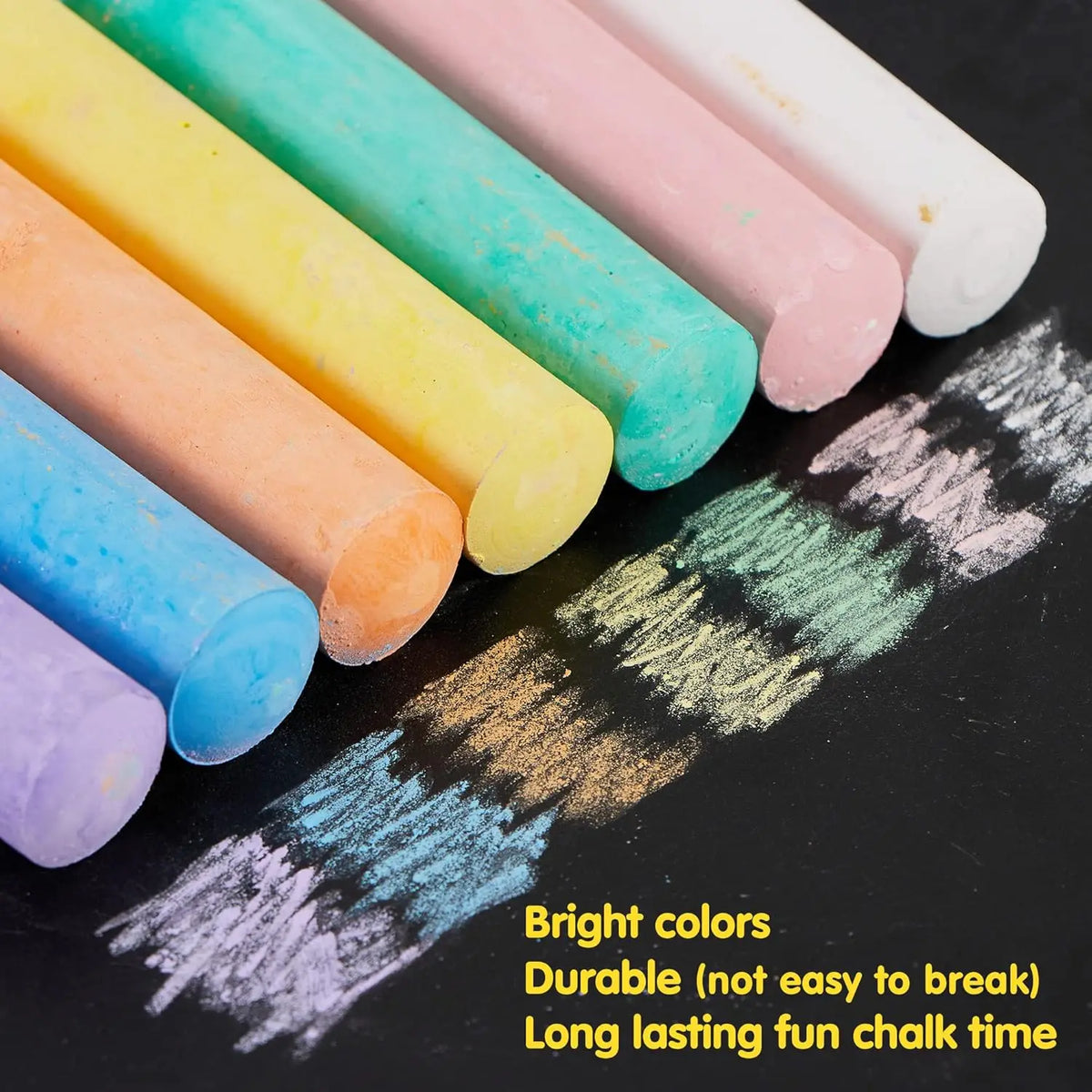 160 PCS Sidewalk Chalks Set Non-Toxic Washable Jumbo Chalk for Outdoor Art Play Painting on Chalkboard Blackboard and Playground