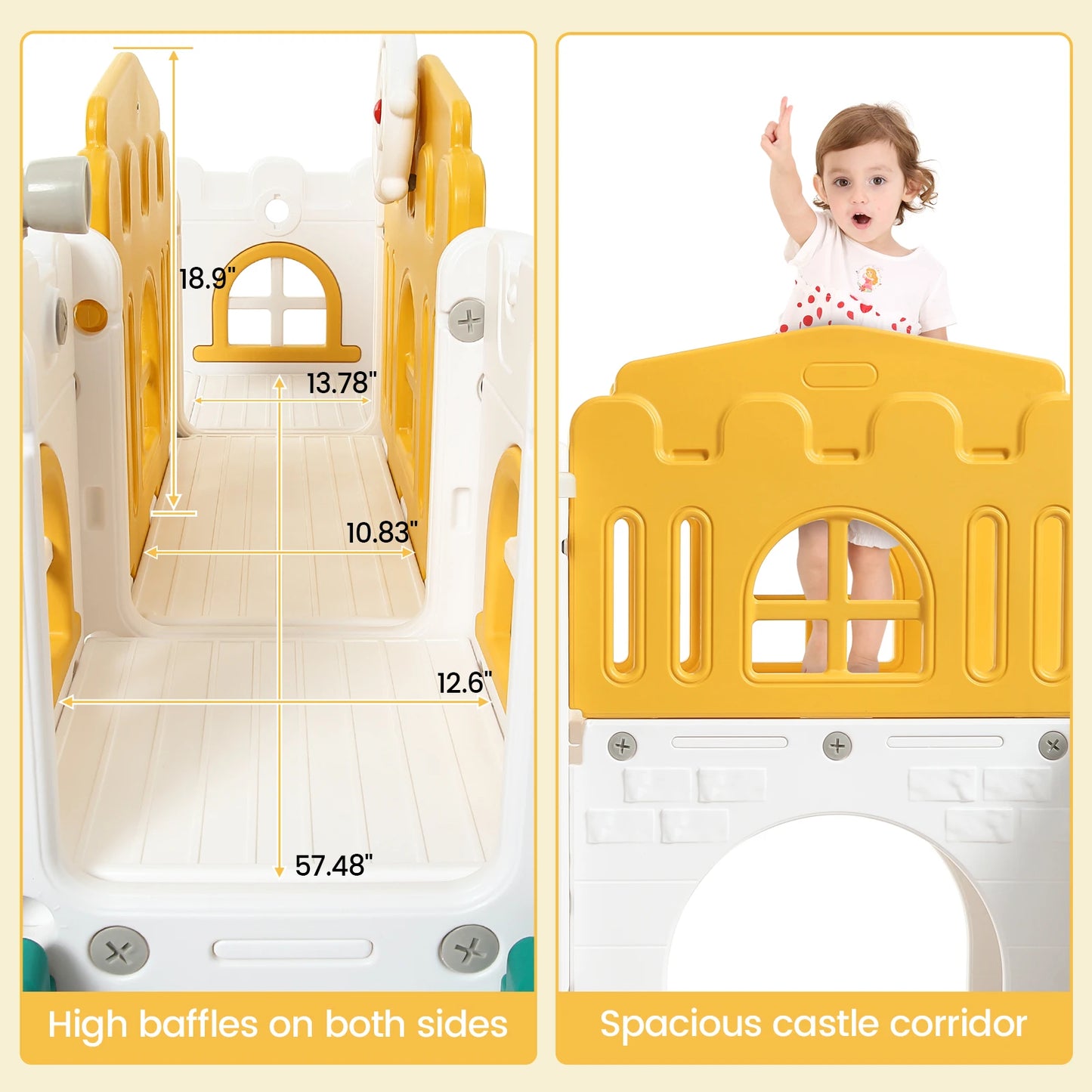 8 In 1 Toddler Slide Indoor Outdoor Kids Playground Playset