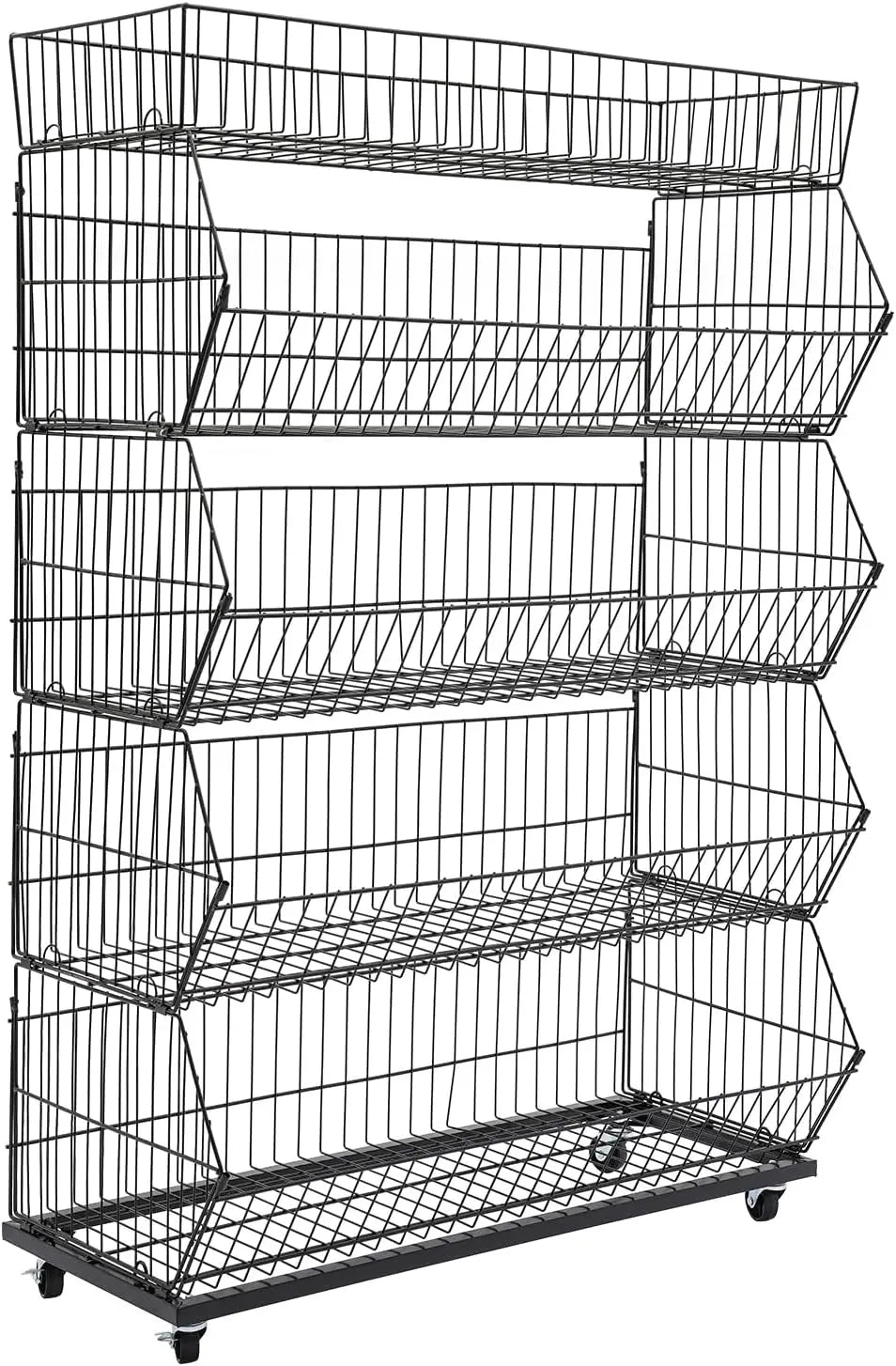 Multi Level Steel Wire Display Shelf For Supermarket Produce