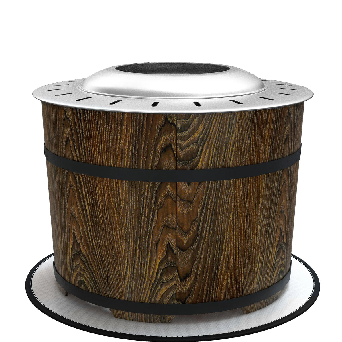 Smokeless Fire Pit with Mat, 20" Firepit, Magnesium Oxide, Brown