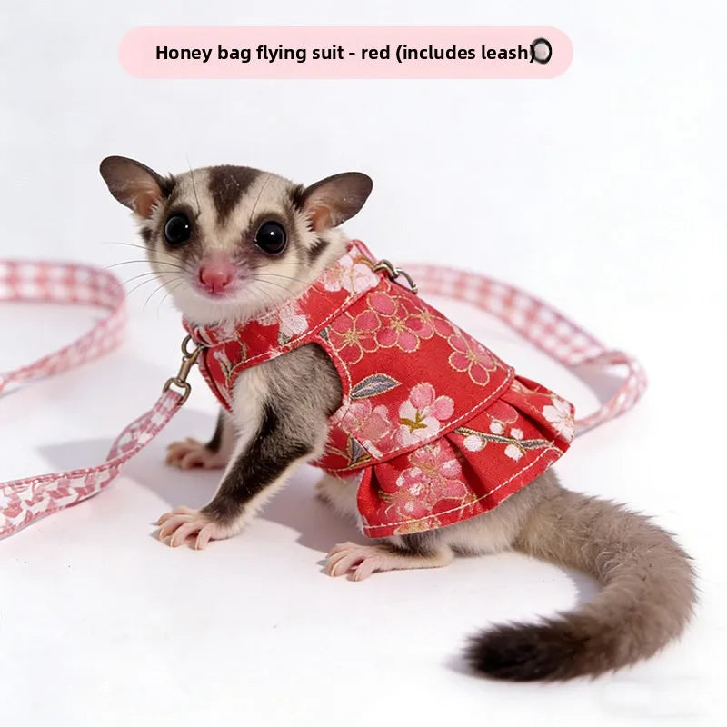 Adjustable Pet Harness With Leash For Sugar Gliders And Ferrets