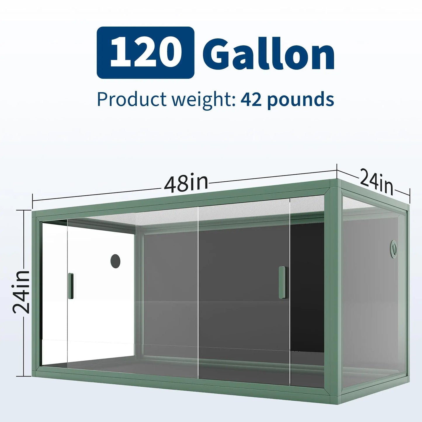 Premium Reptile Enclosure With Sliding Glass Doors And Secure Ventilation