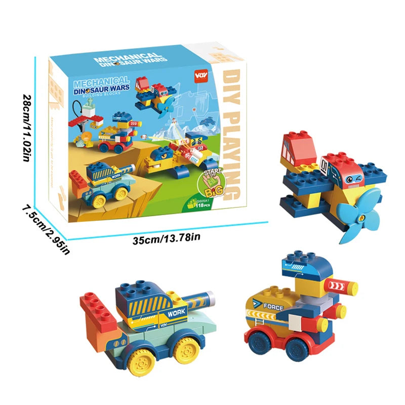 SALYWEE Large Particle Building Blocks Dinosaur Mechanical Creative Educational Toy