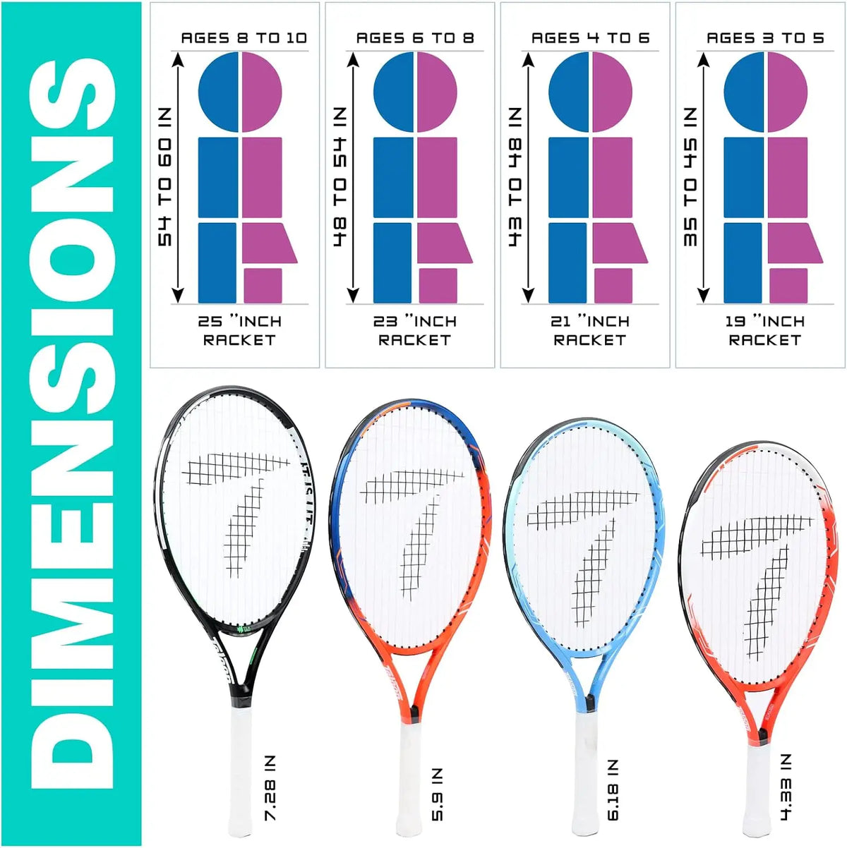 Youth Tennis Racket For Kids Beginner Training Sport Equipment Gear