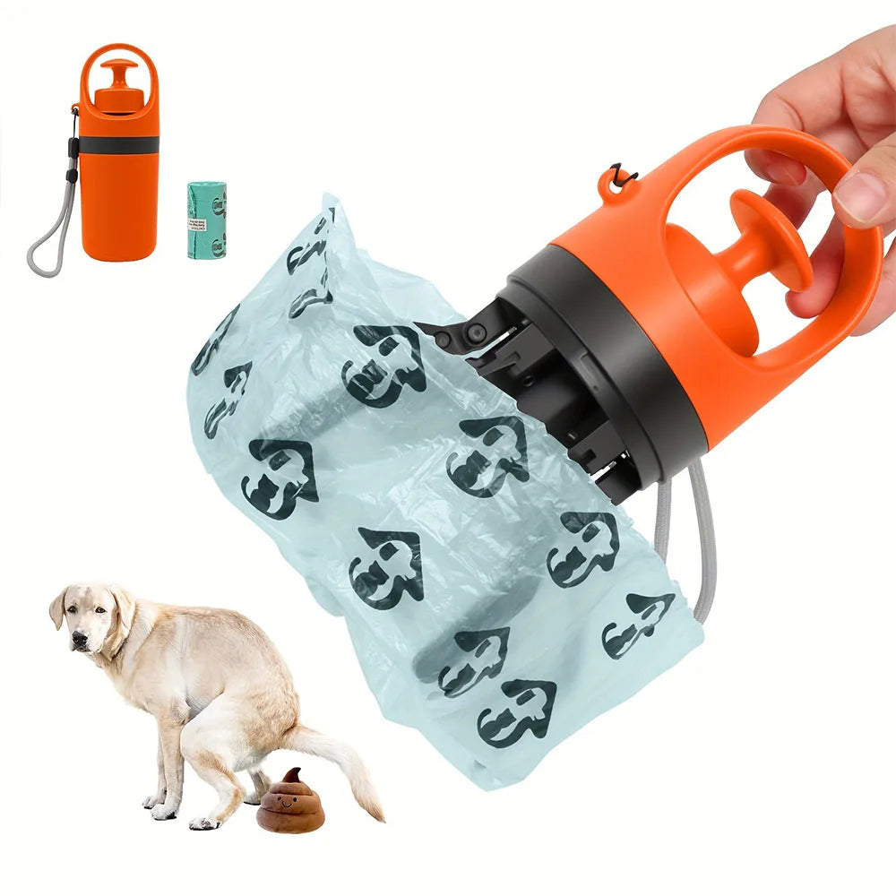 Portable One Hand Dog Pooper Scooper With Bag Dispenser
