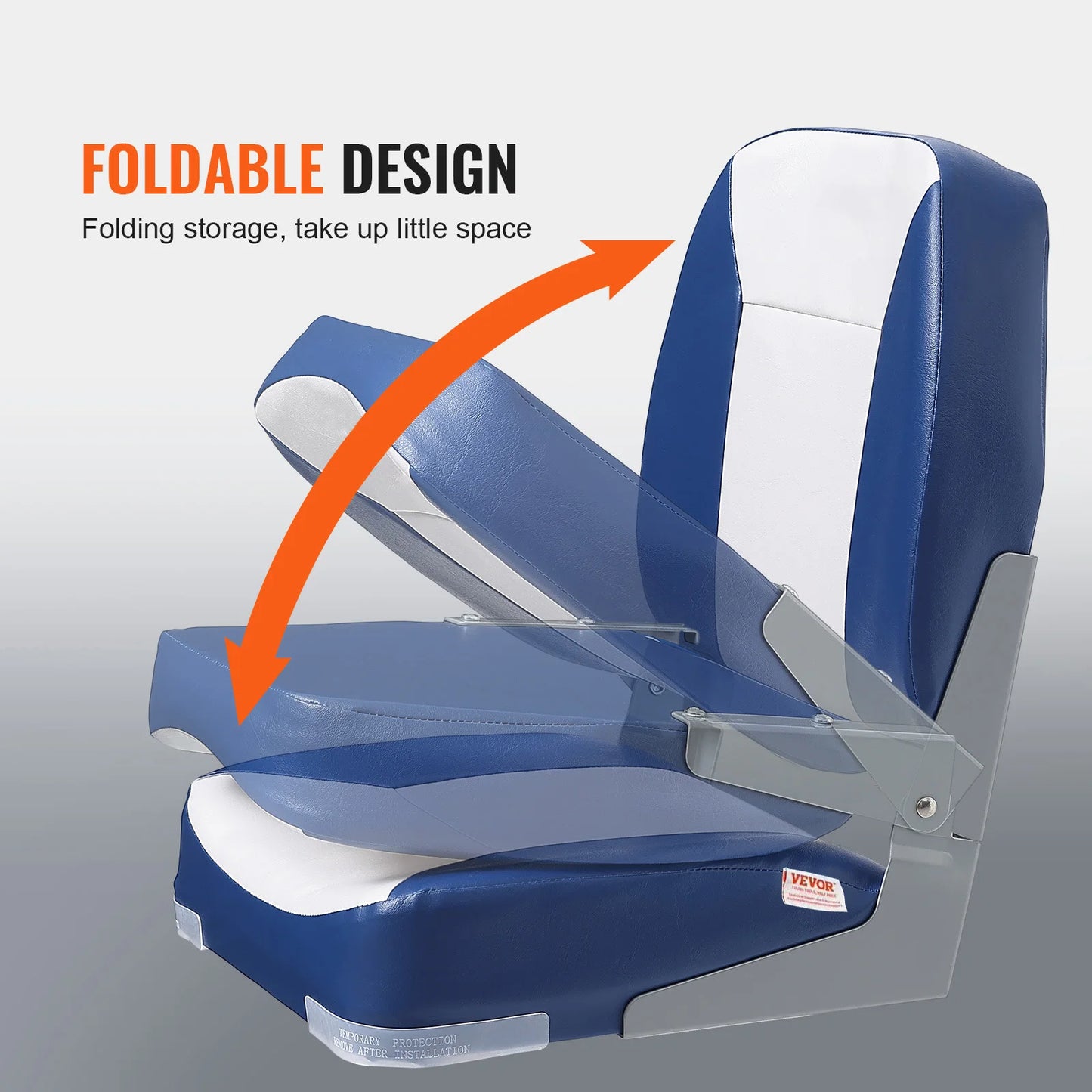 SucceBuy Folding Boat Captain Seat With Thick Cushion Support