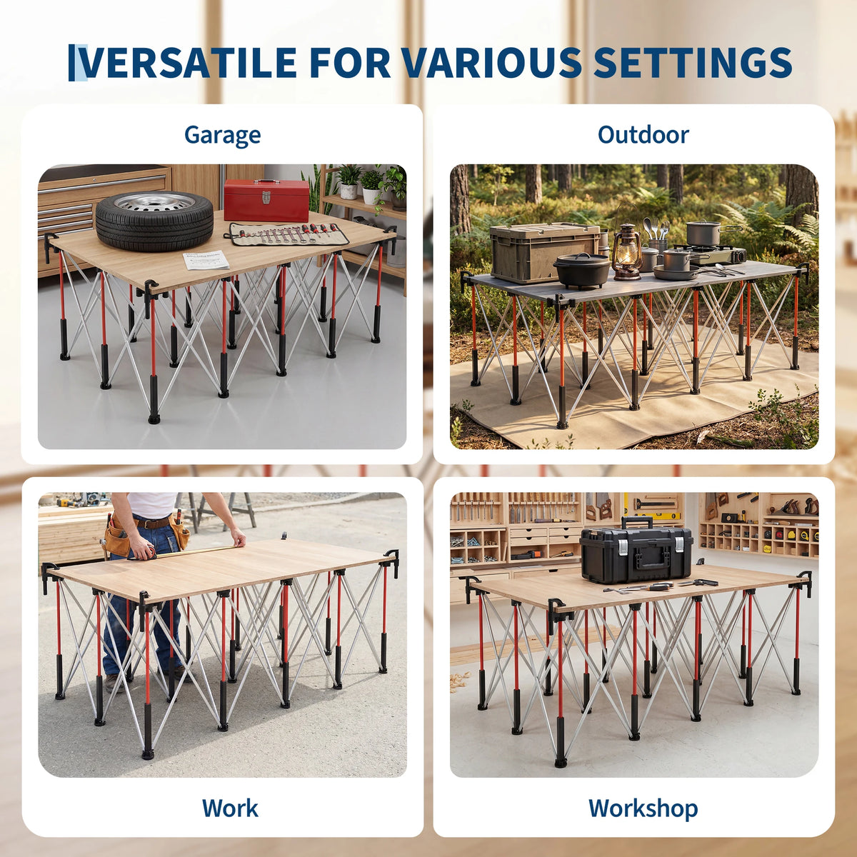 Heavy Duty Folding Workbench Quick Clamps For Woodworking And DIY