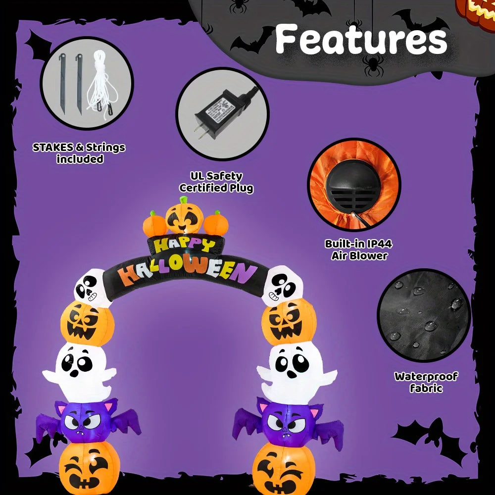 Joyfy Halloween Pumpkin Archway Inflatable Outdoor Decor With Led Lights