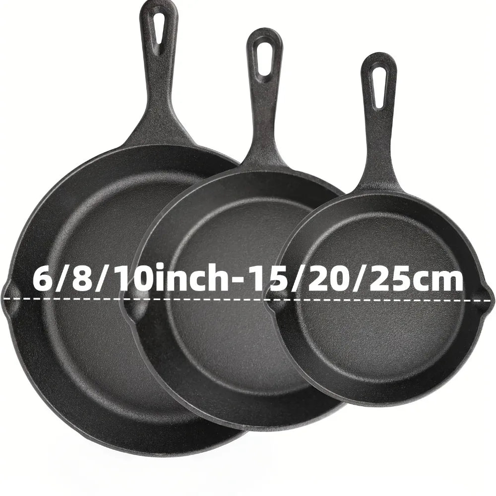 AEDG Preseasoned Cast Iron Skillet Cookware Set For Home