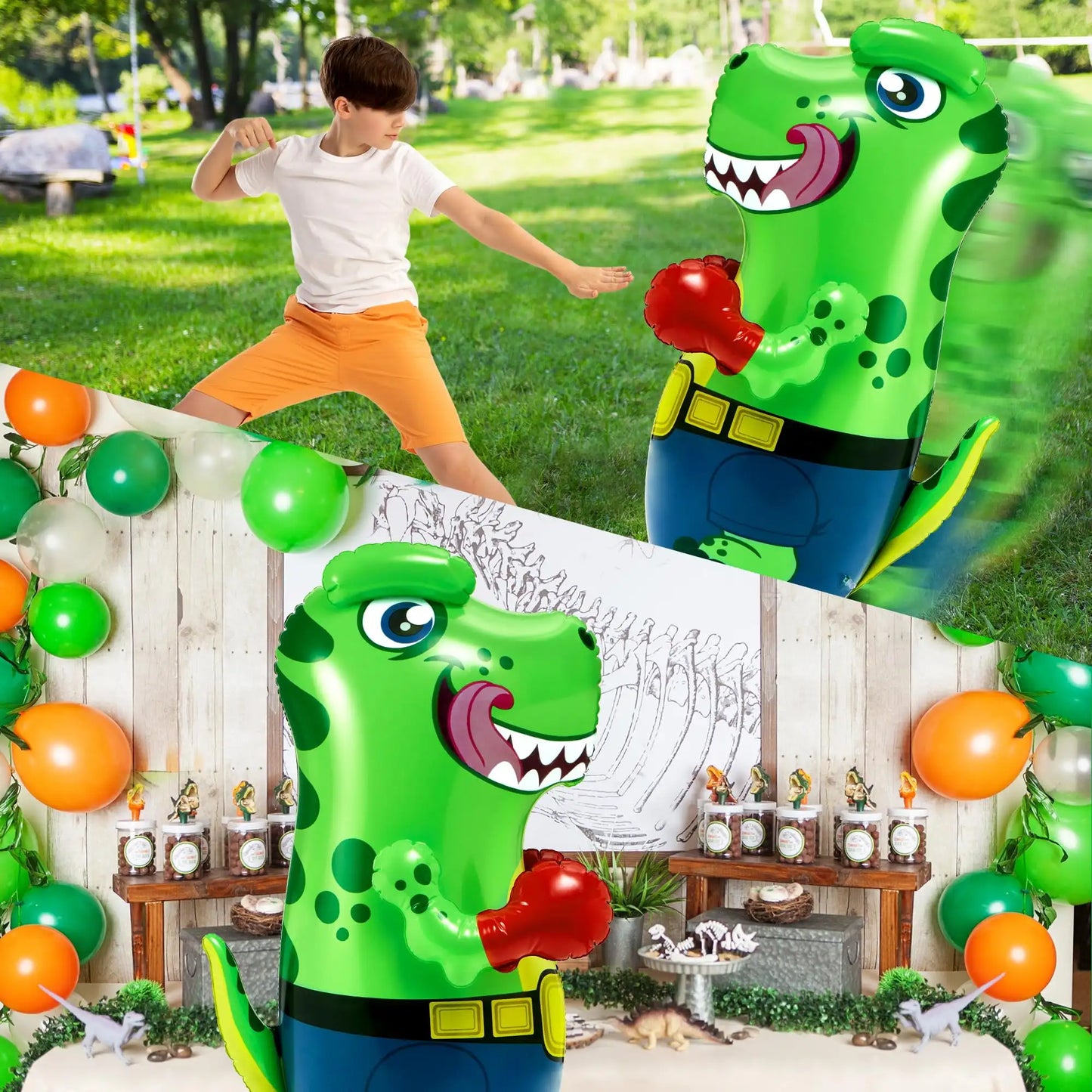 Joyfy Inflatable T Rex Dinosaur Punching Bag For Kids