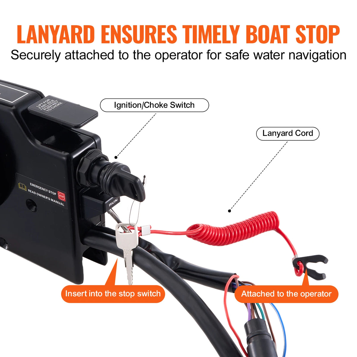 SucceBuy Side Mount Boat Throttle And Trim Switch Kit For Mercury