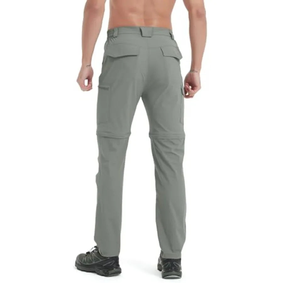Men's Hiking Convertible Zip Off Pants Outdoor Waterproof Quick Dry Lightweight Fishing Safari Travel Cargo Work Pants
