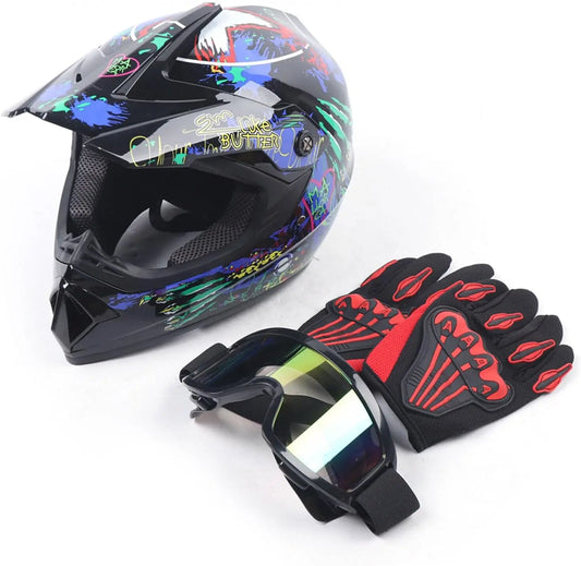 Dot Full Face Motorcycle Helmet Lightweight Off Road Racing