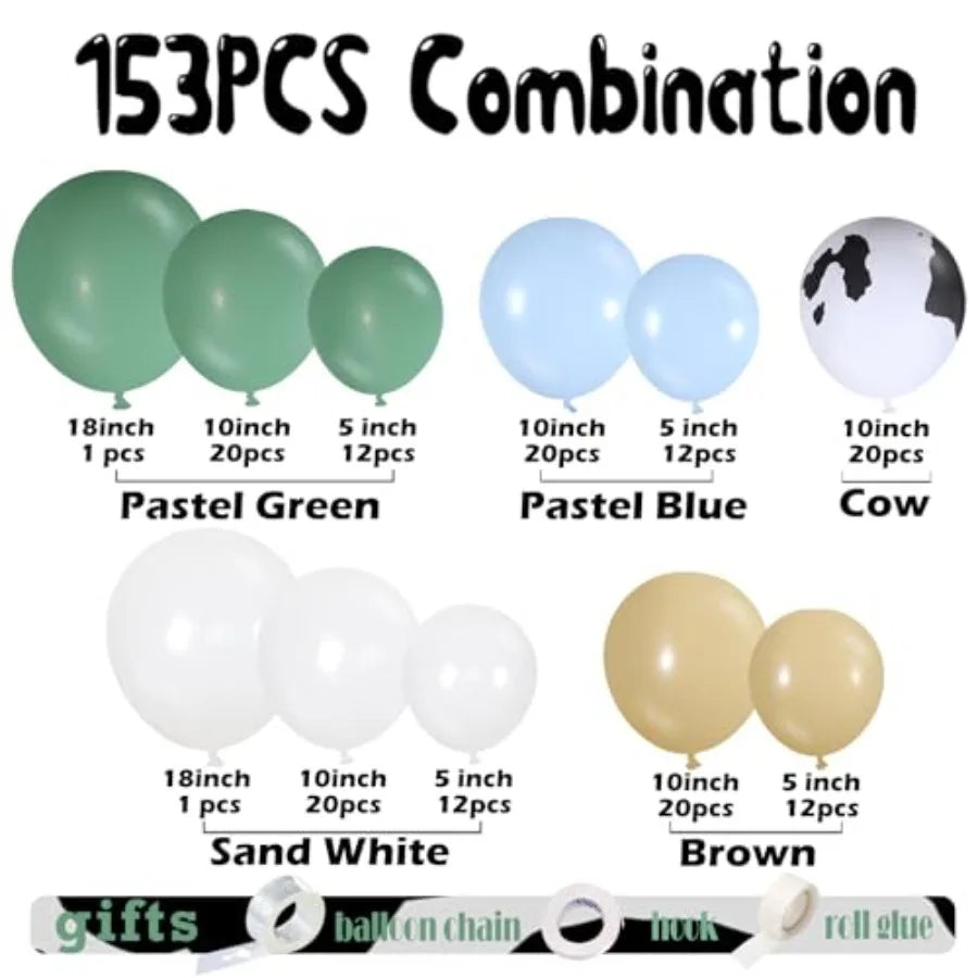 Cow Print Balloon Arch Kit for Western Farm Birthday Decor