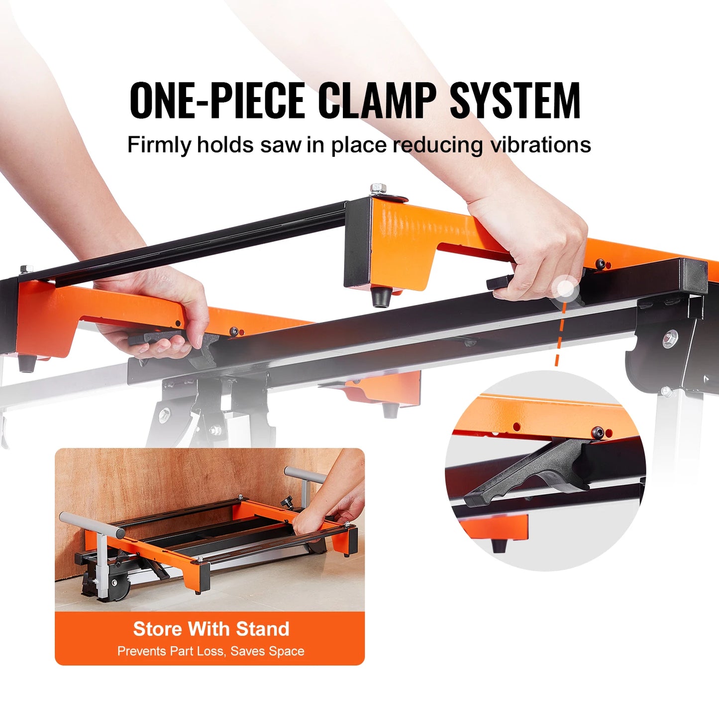 SucceBuy Steel Collapsible Miter Saw Stand With Adjustable Brackets