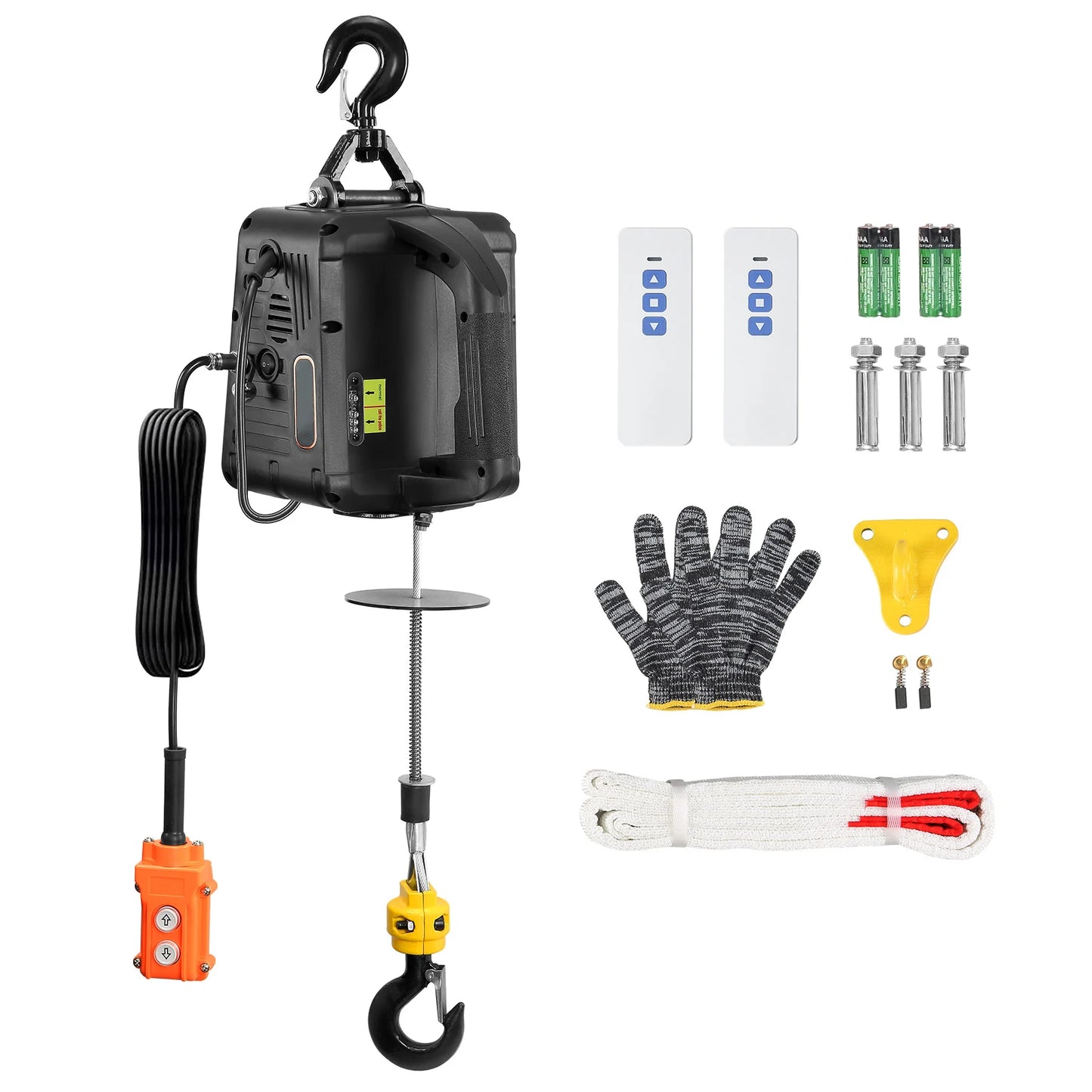 SucceBuy Electric Hoist Winch 1100lbs Portable With Wireless Remote