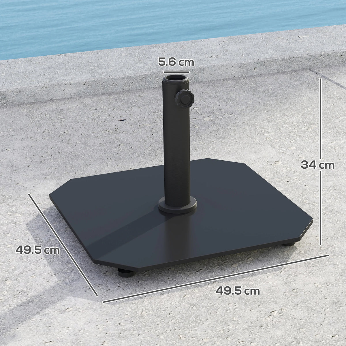 Outsunny Metal Square Patio Umbrella Base For Outdoor Garden