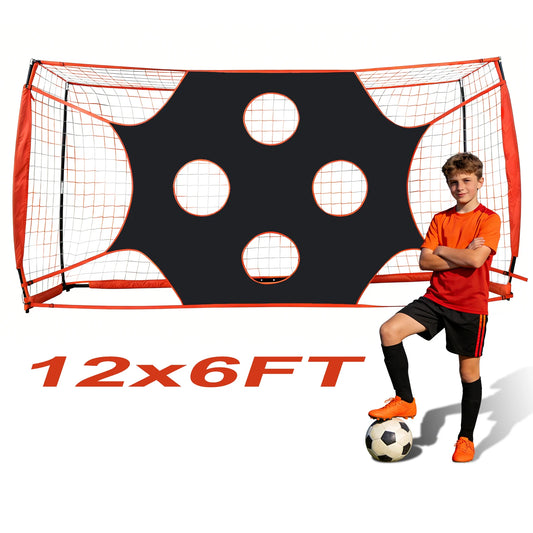 Foldable Soccer Goal Net Featuring 10 Highlighted Scoring Zones