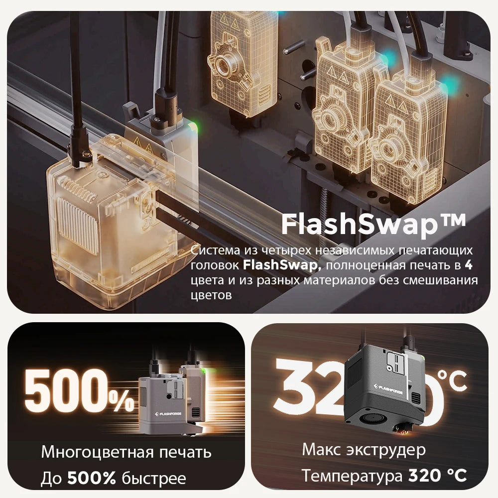 Flashforge Creator 5 Pro Multi Material 4 Extruder 3D Printer