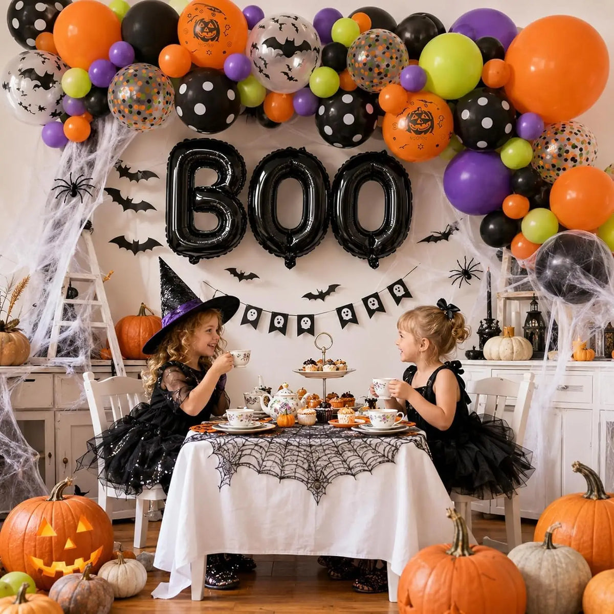Halloween Balloon Garland Kit With BOO Foil Balloons Party Decorations