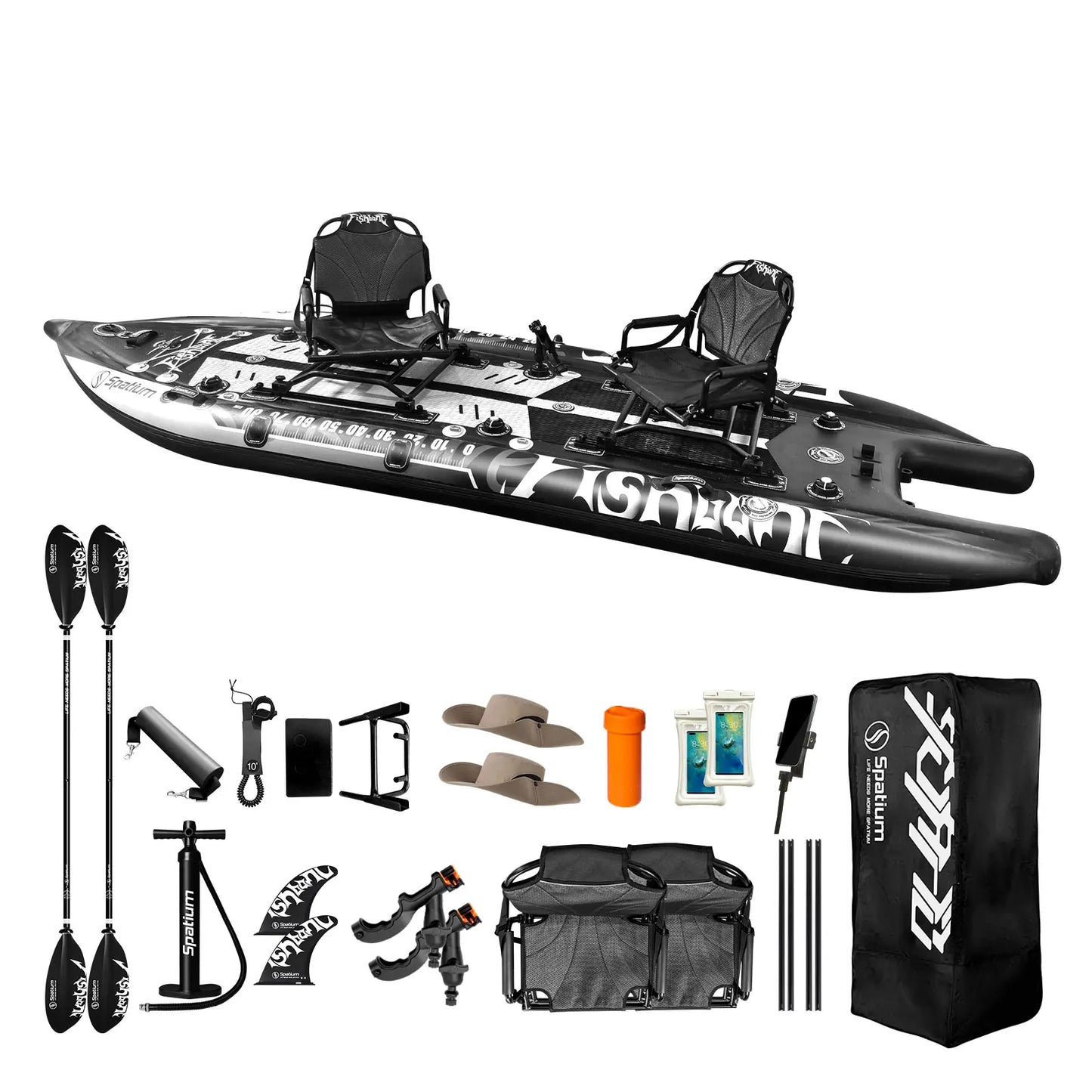 Spatium Inflatable Fishing Paddle Board Triple Chamber With Motor