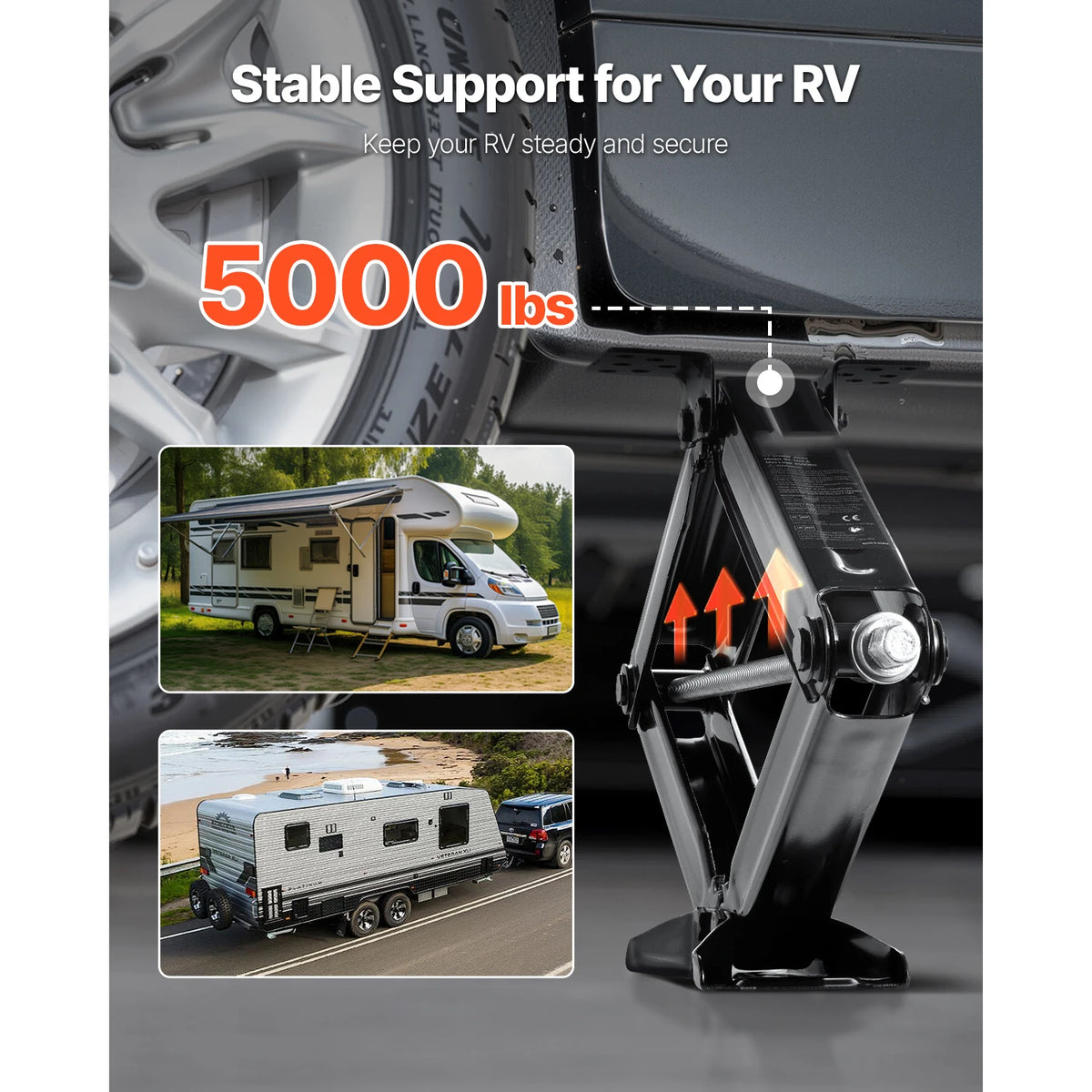 SucceBuy 5000/6500/9000 lbs RV Scissor Jacks RV Stabilizer Leveling Scissor Jacks, Set of 4, Heavy Duty Stabilizer Jack for RV