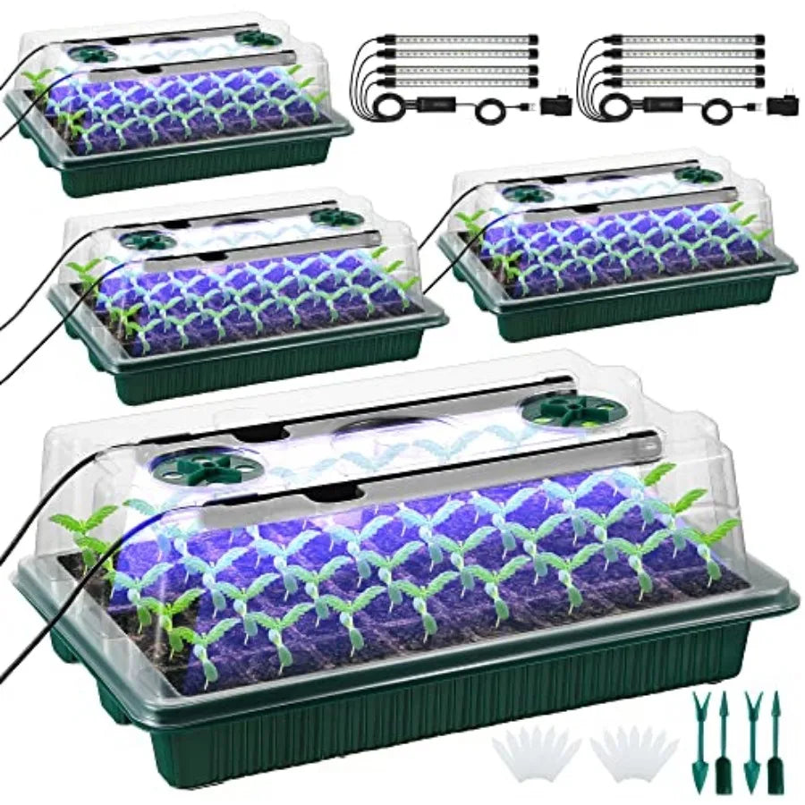 Indoor Led Grow Light Seed Starter Tray With Humidity Dome