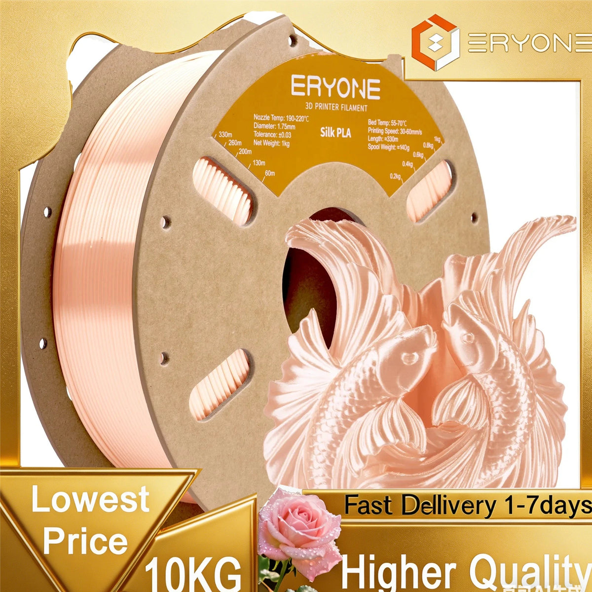 Eryone Professional Grade Silk PLA 3D Printer Filament