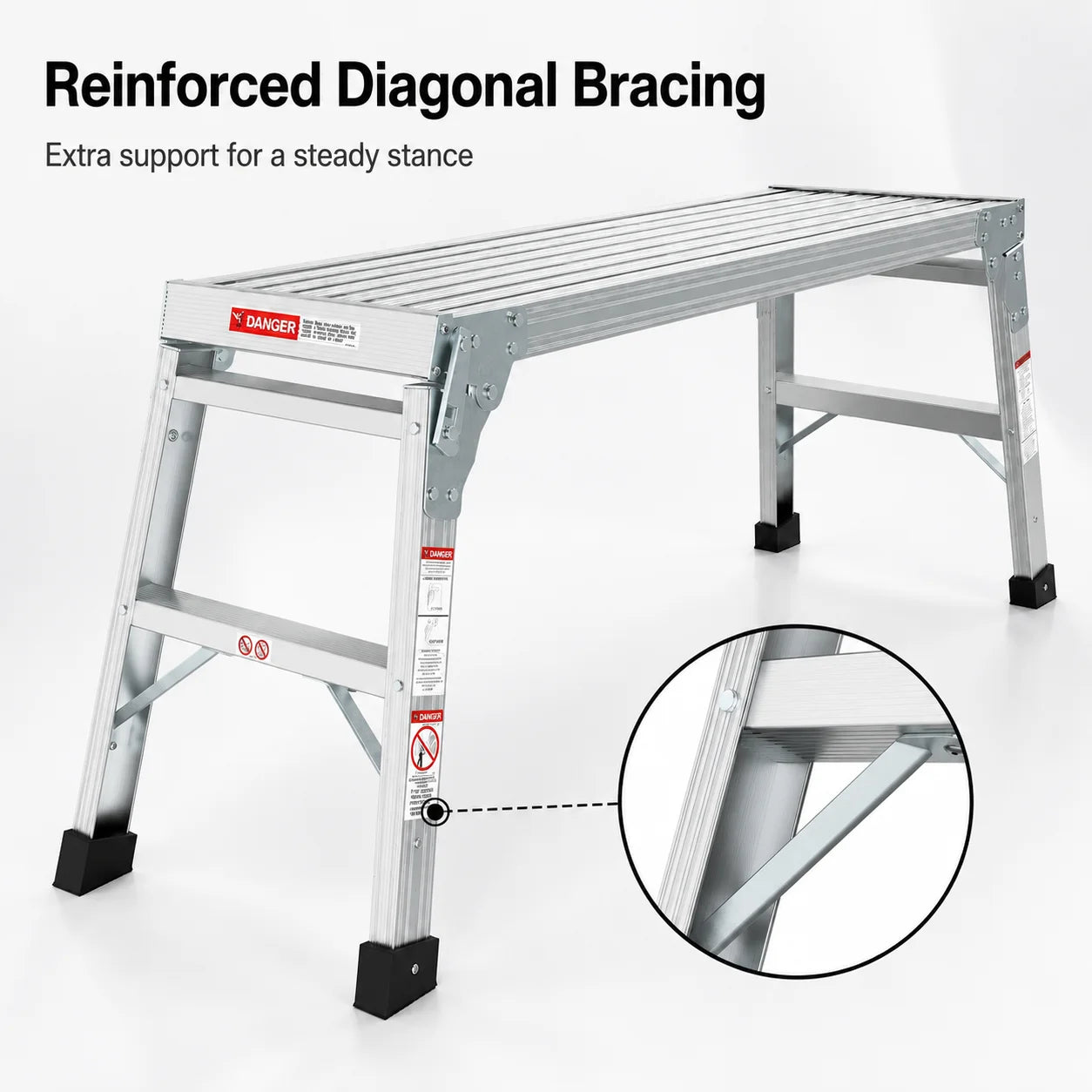 Portable Aluminum Folding Work Platform With Rubber Feet