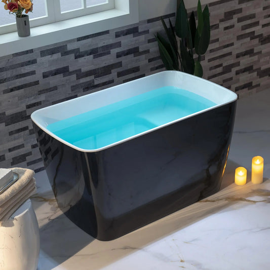 Shkl Acrylic Freestanding Soaking Bathtub With Chrome Overflow