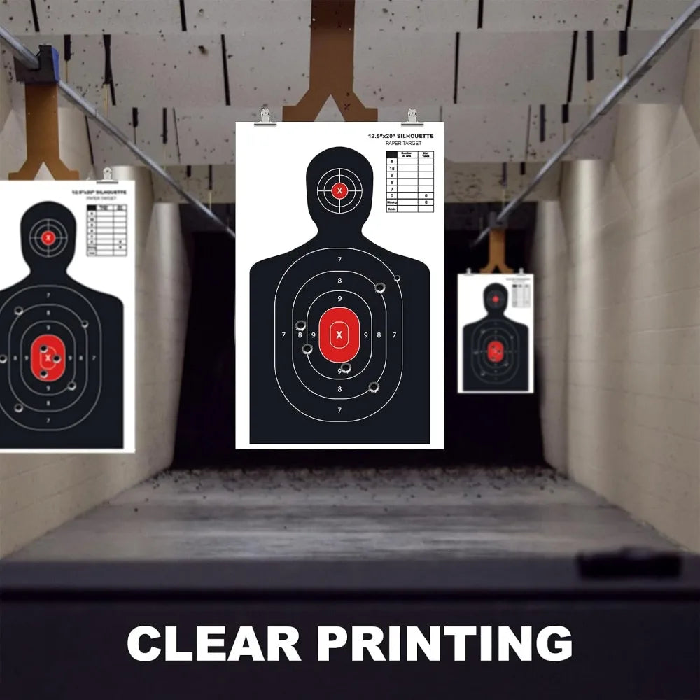 10PCS Large 14x22 Inches Paper Shooting Targets for Practice at Indoor Outdoor Range, Perfect for Handgun Pistol Rifle Training and Airgun Pellet Gun BB Gun, High Visibility Design for Precision and Accuracy Improvement,