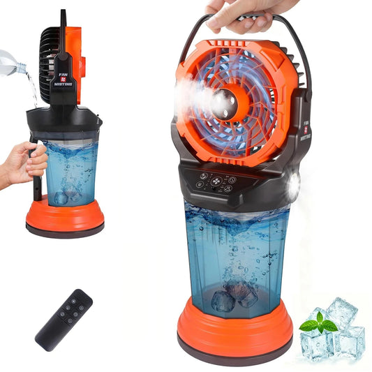 TaskStar Portable Rechargeable Misting Fan With Remote Control