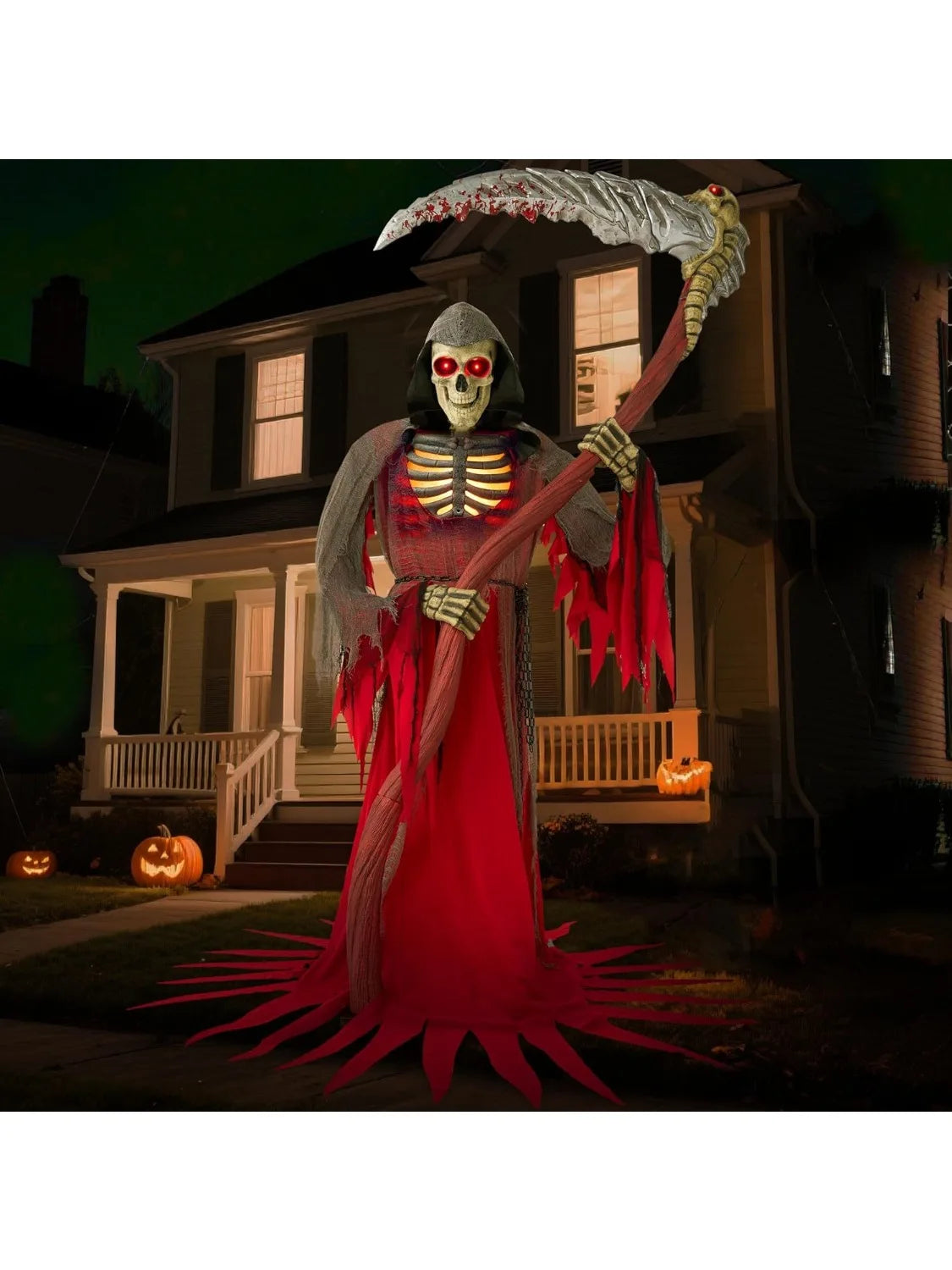 Animatronic Grim Reaper Halloween Outdoor Decor With Sensor