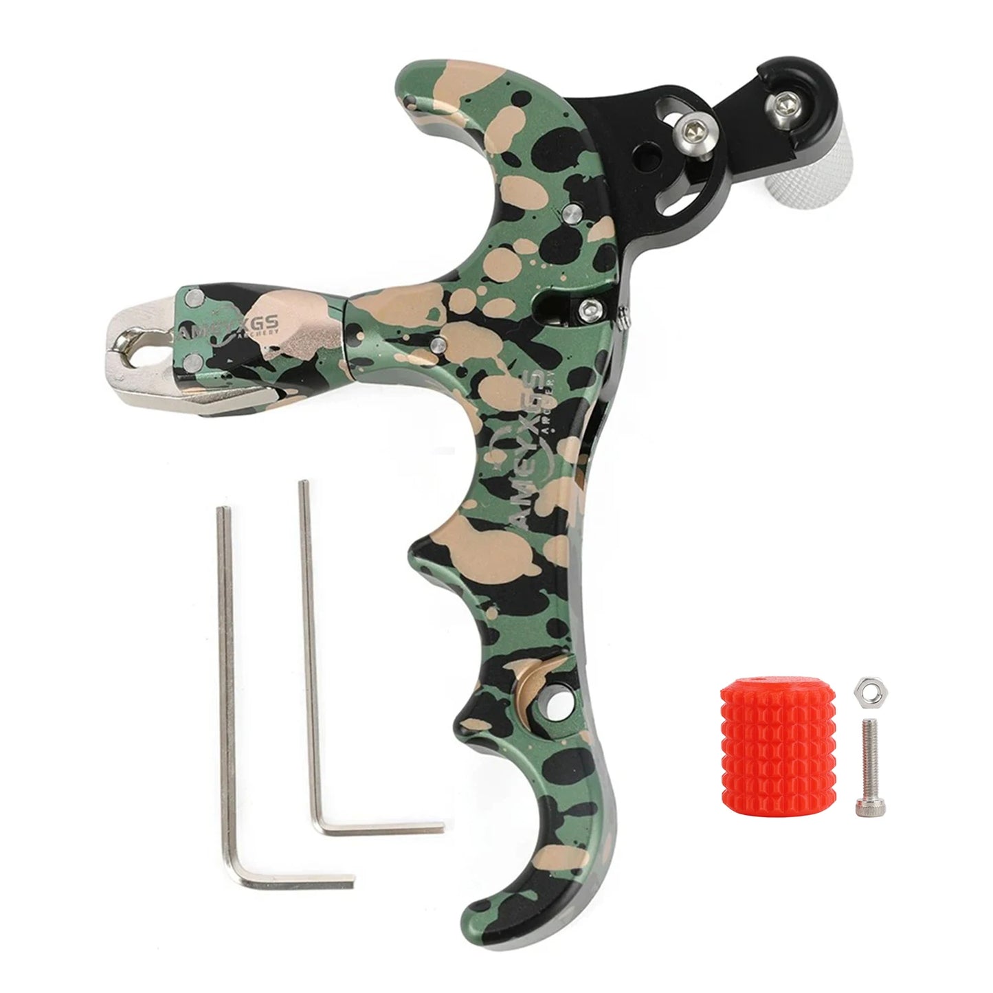 Compound Bow 4 Finger Release Aids Aluminum Alloy 360° Rotatable Jaws Left Right Hand Compatible Adjustable Trigger Archery Shooting Accessories