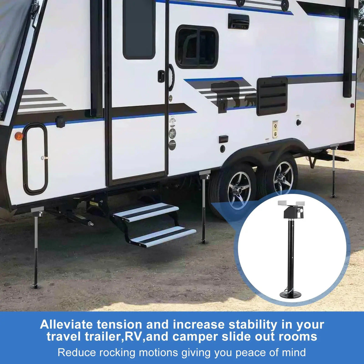 Heavy Duty RV Slide Out Stabilizer Jacks Quick Lift Crank
