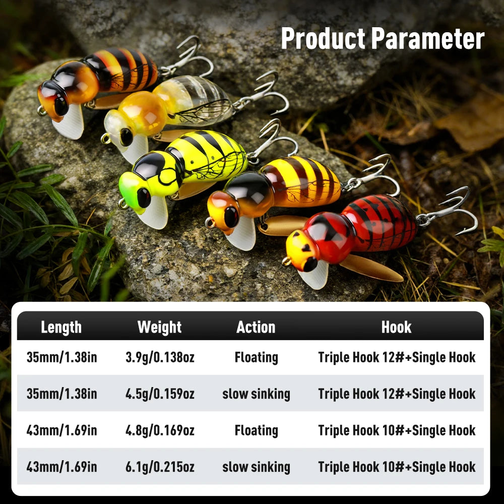 Kingdom Wasp Minnow Topwater Fishing Lure Artificial Bait