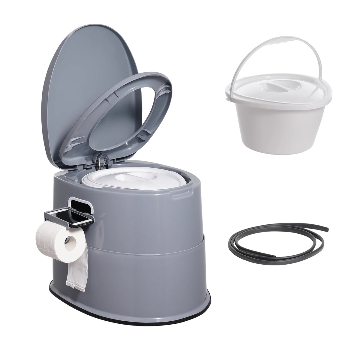 SucceBuy Portable Gravity Flush Camping Toilet With Detachable Bucket