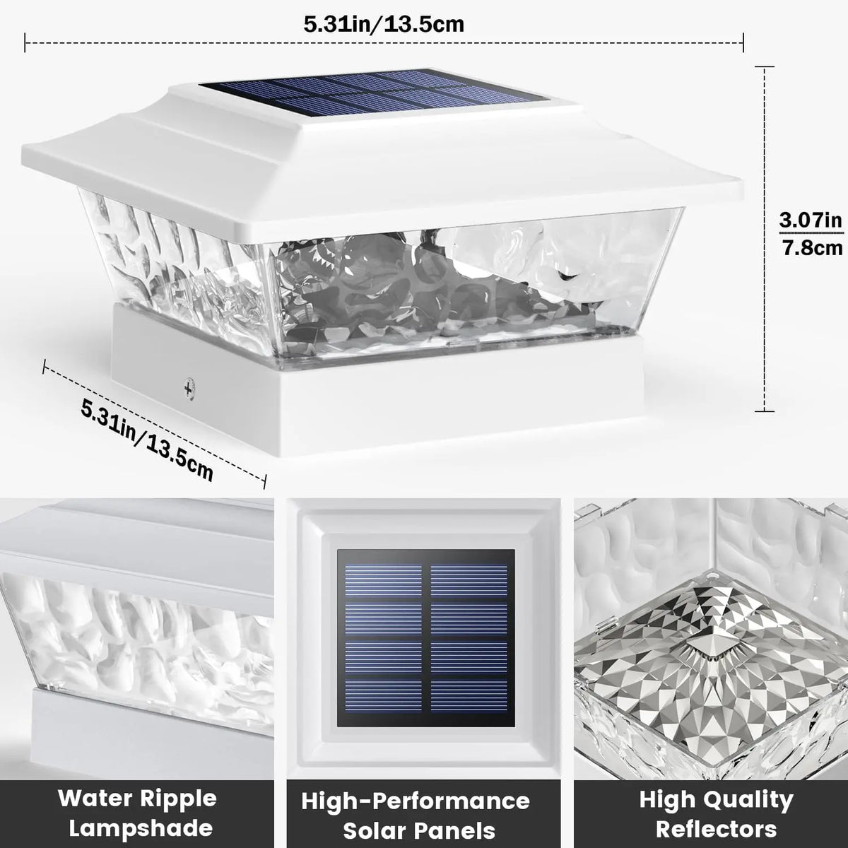 Solar Post Cap Lights Outdoor Led Auto Dusk To Dawn