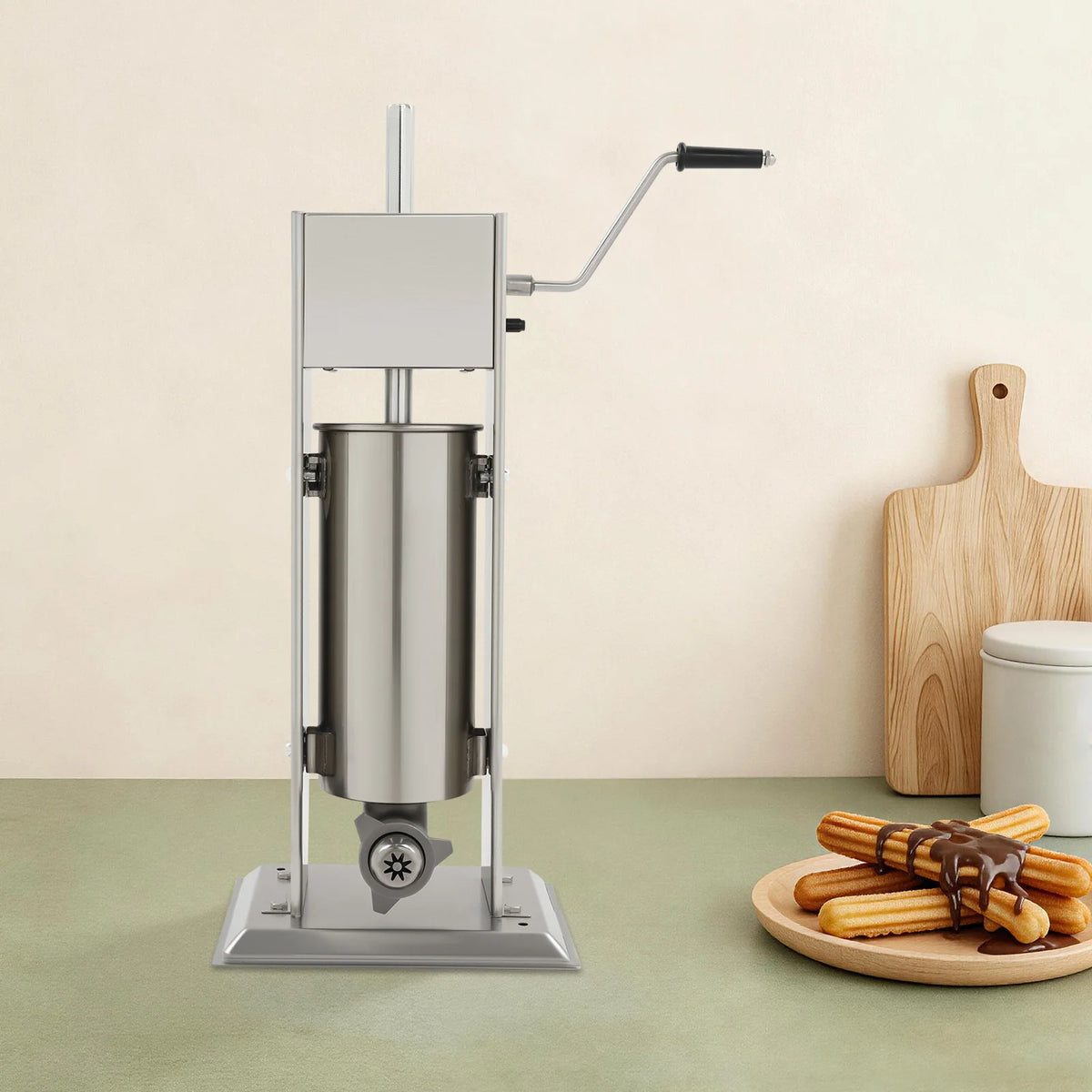Bymaocar Manual Churros Machine Vertical Stainless Steel Churro Maker