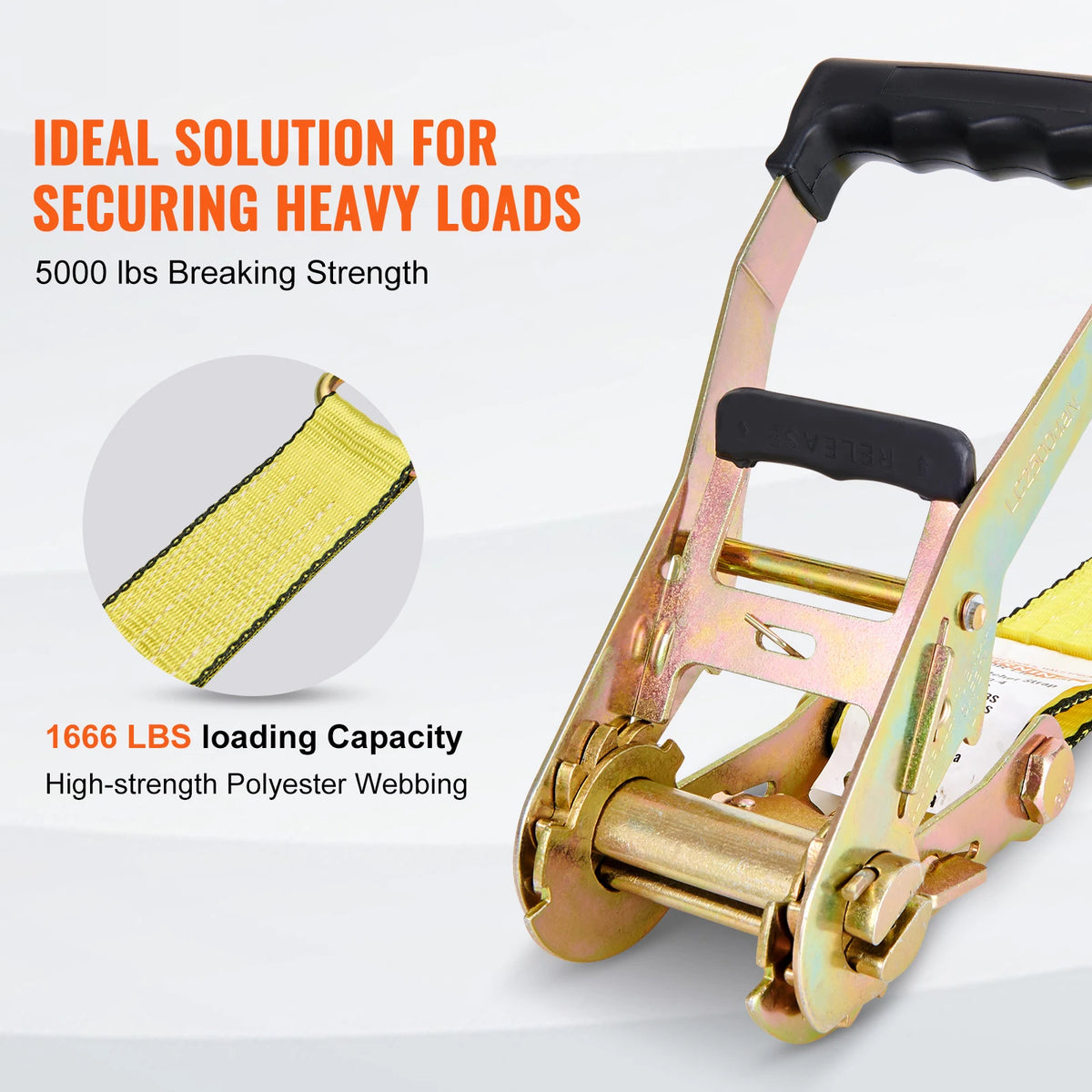 SucceBuy 4pcs 2/4/8M Ratchet Strap Tie Down Cargo Belt with Metal Buckle Tensioner Strong Lashing for Luggage Car Motorcycle