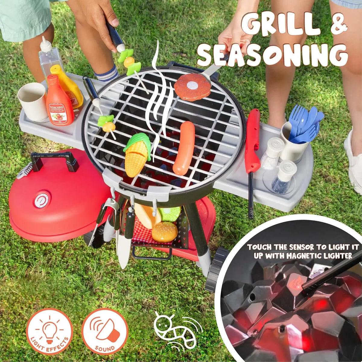 Joyfy Kids Interactive Barbecue Play Set With Kitchen Cooking Pieces