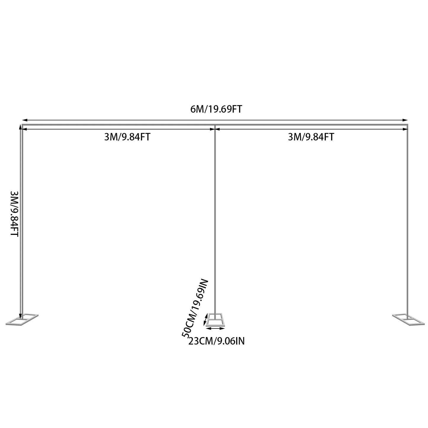 Heavy Duty Galvanized Iron Wedding Arch Backdrop Frame