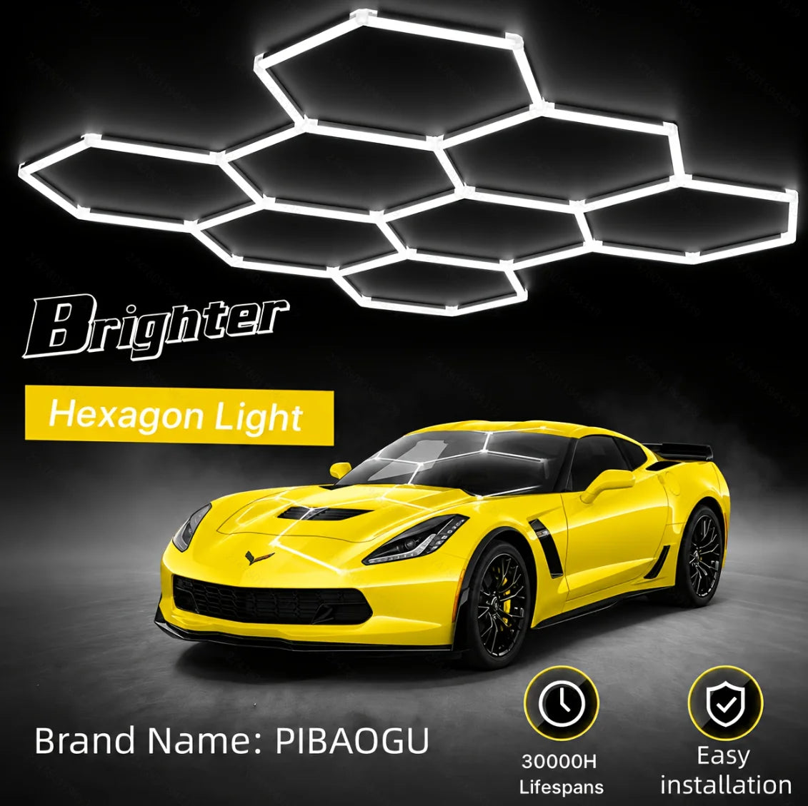 Pibaogu Hexagon Honeycomb LED Ceiling Light For Garage Use