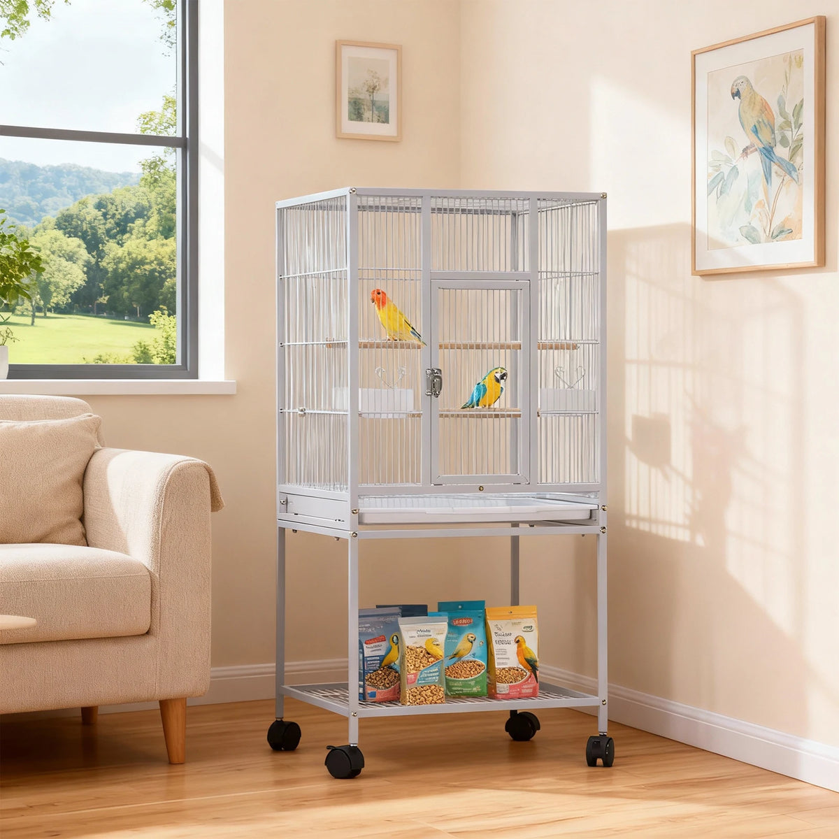 Five Level Metal Small Animal Cage With Wheels And Removable Tray