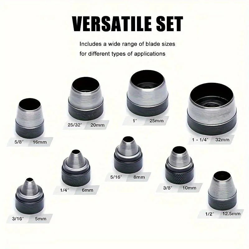 Heavy Duty Leather Hole Punch Set Interchangeable Dies For Crafting