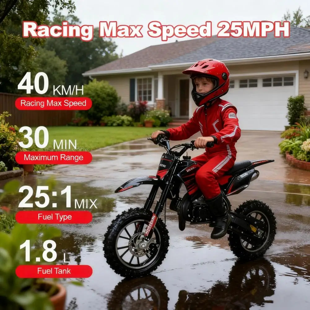 Kids 49Cc Two Stroke Gas Powered Mini Dirt Bike Motorcycle